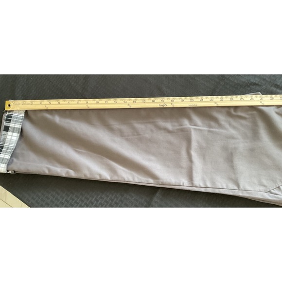 Msz Homme Pants Women's 2XL Gray Button Pocket Plaid Trim Casual Trousers XXL - Picture 9 of 11